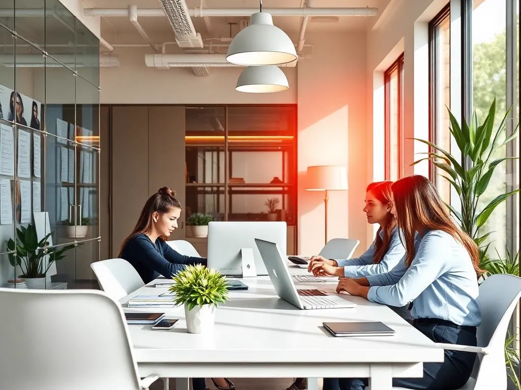 Equipo de trabajo en una oficina, representando el Seguro Empresarial